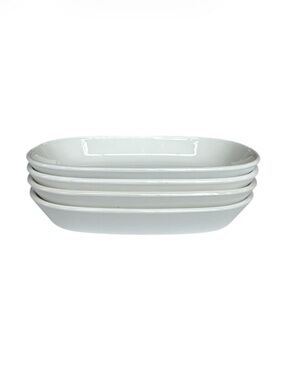 Corning Ware Sidekick White Ceramic Dishes P-140-B 4.5" x6.75" - Set Of 4